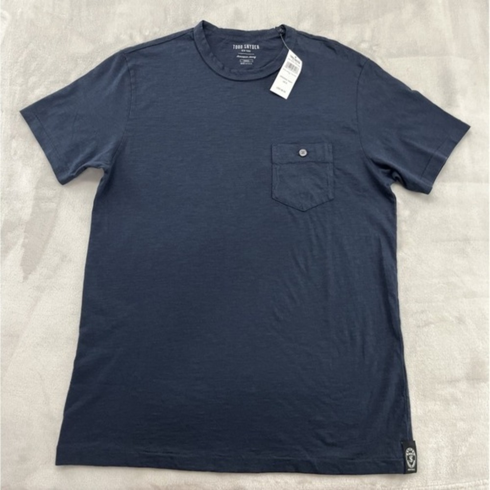 Todd Snyder Homespun Jersey Men Small Navy Crew Neck Cotton Breathable Tee Shirt